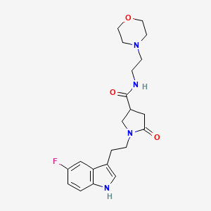 1-[2-(5-fluoro-1H-indol-3-yl)ethyl]-N-[2-(4-morpholinyl)ethyl]-5-oxo-3-pyrrolidinecarboxamide