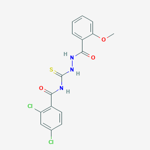 molecular formula C16H13Cl2N3O3S B4711947 2,4-dichloro-N-{[2-(2-methoxybenzoyl)hydrazino]carbonothioyl}benzamide 