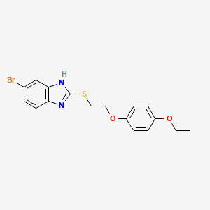 molecular formula C17H17BrN2O2S B4711978 6-bromo-2-{[2-(4-ethoxyphenoxy)ethyl]thio}-1H-benzimidazole 