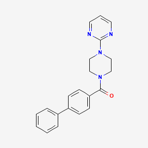 molecular formula C21H20N4O B4712006 2-[4-(4-biphenylylcarbonyl)-1-piperazinyl]pyrimidine 