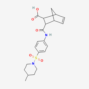 molecular formula C21H26N2O5S B4712014 3-[({4-[(4-methyl-1-piperidinyl)sulfonyl]phenyl}amino)carbonyl]bicyclo[2.2.1]hept-5-ene-2-carboxylic acid 