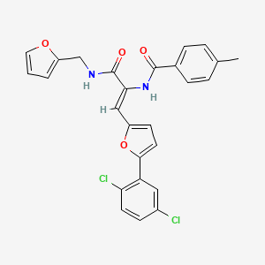 molecular formula C26H20Cl2N2O4 B4712022 N-(2-[5-(2,5-dichlorophenyl)-2-furyl]-1-{[(2-furylmethyl)amino]carbonyl}vinyl)-4-methylbenzamide 