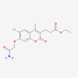 molecular formula C17H18ClNO6 B4712042 ethyl 3-[7-(2-amino-2-oxoethoxy)-6-chloro-4-methyl-2-oxo-2H-chromen-3-yl]propanoate 