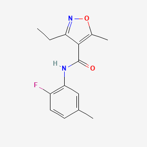 3-ethyl-N-(2-fluoro-5-methylphenyl)-5-methyl-4-isoxazolecarboxamide