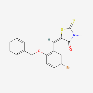 molecular formula C19H16BrNO2S2 B4712133 5-{5-bromo-2-[(3-methylbenzyl)oxy]benzylidene}-3-methyl-2-thioxo-1,3-thiazolidin-4-one 