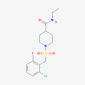 molecular formula C15H20ClFN2O3S B4712139 1-[(2-chloro-6-fluorobenzyl)sulfonyl]-N-ethyl-4-piperidinecarboxamide 