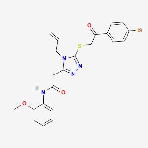 molecular formula C22H21BrN4O3S B4712169 2-[5-{[2-(4-bromophenyl)-2-oxoethyl]sulfanyl}-4-(prop-2-en-1-yl)-4H-1,2,4-triazol-3-yl]-N-(2-methoxyphenyl)acetamide 