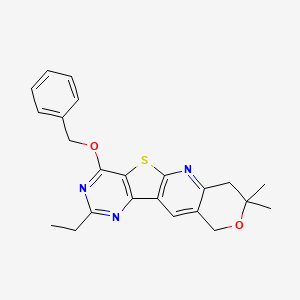 4-(benzyloxy)-2-ethyl-8,8-dimethyl-7,10-dihydro-8H-pyrano[3'',4'':5',6']pyrido[3',2':4,5]thieno[3,2-d]pyrimidine