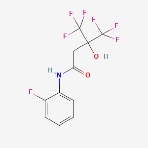 molecular formula C11H8F7NO2 B4712172 4,4,4-trifluoro-N-(2-fluorophenyl)-3-hydroxy-3-(trifluoromethyl)butanamide 