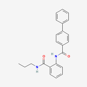 molecular formula C23H22N2O2 B4712183 N-{2-[(propylamino)carbonyl]phenyl}-4-biphenylcarboxamide 