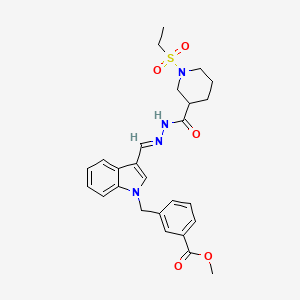 methyl 3-{[3-(2-{[1-(ethylsulfonyl)-3-piperidinyl]carbonyl}carbonohydrazonoyl)-1H-indol-1-yl]methyl}benzoate