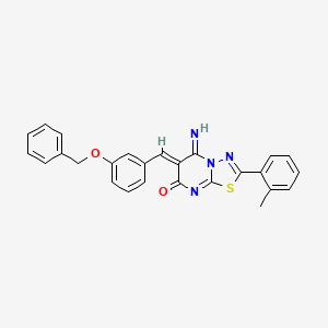 molecular formula C26H20N4O2S B4712200 (6Z)-5-imino-2-(2-methylphenyl)-6-[(3-phenylmethoxyphenyl)methylidene]-[1,3,4]thiadiazolo[3,2-a]pyrimidin-7-one 