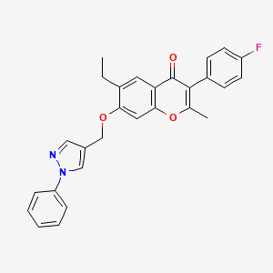 6-ethyl-3-(4-fluorophenyl)-2-methyl-7-[(1-phenyl-1H-pyrazol-4-yl)methoxy]-4H-chromen-4-one