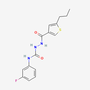 molecular formula C15H16FN3O2S B4712246 N-(3-fluorophenyl)-2-[(5-propyl-3-thienyl)carbonyl]hydrazinecarboxamide 