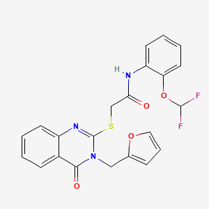 N-[2-(difluoromethoxy)phenyl]-2-{[3-(2-furylmethyl)-4-oxo-3,4-dihydro-2-quinazolinyl]thio}acetamide