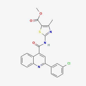 methyl 2-({[2-(3-chlorophenyl)-4-quinolinyl]carbonyl}amino)-4-methyl-1,3-thiazole-5-carboxylate