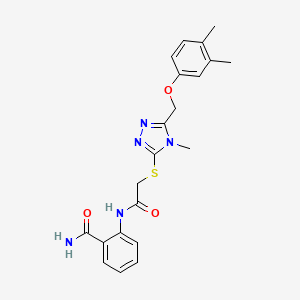 2-{[({5-[(3,4-dimethylphenoxy)methyl]-4-methyl-4H-1,2,4-triazol-3-yl}thio)acetyl]amino}benzamide