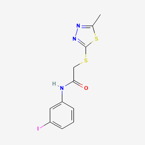 molecular formula C11H10IN3OS2 B4712286 N-(3-iodophenyl)-2-[(5-methyl-1,3,4-thiadiazol-2-yl)thio]acetamide 