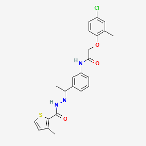 2-(4-chloro-2-methylphenoxy)-N-(3-{N-[(3-methyl-2-thienyl)carbonyl]ethanehydrazonoyl}phenyl)acetamide