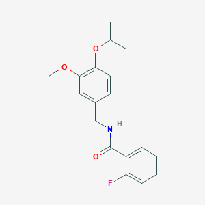 molecular formula C18H20FNO3 B4712363 2-fluoro-N-(4-isopropoxy-3-methoxybenzyl)benzamide 