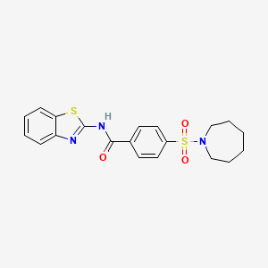 4-(1-azepanylsulfonyl)-N-1,3-benzothiazol-2-ylbenzamide