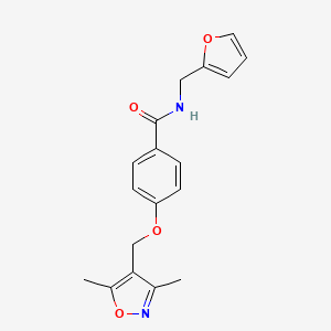 molecular formula C18H18N2O4 B4712387 4-[(3,5-dimethyl-4-isoxazolyl)methoxy]-N-(2-furylmethyl)benzamide 