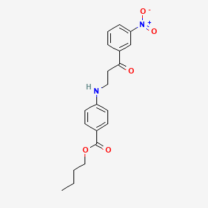 butyl 4-{[3-(3-nitrophenyl)-3-oxopropyl]amino}benzoate