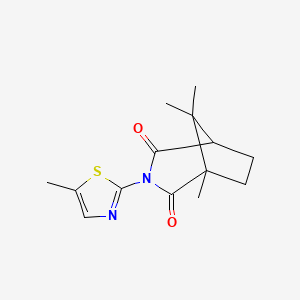 molecular formula C14H18N2O2S B4712411 1,8,8-trimethyl-3-(5-methyl-1,3-thiazol-2-yl)-3-azabicyclo[3.2.1]octane-2,4-dione 