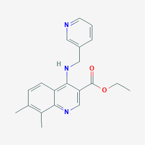 molecular formula C20H21N3O2 B4712418 ethyl 7,8-dimethyl-4-[(3-pyridinylmethyl)amino]-3-quinolinecarboxylate 