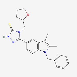 5-(1-benzyl-2,3-dimethyl-1H-indol-5-yl)-4-(tetrahydro-2-furanylmethyl)-4H-1,2,4-triazole-3-thiol