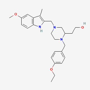 2-{1-(4-ethoxybenzyl)-4-[(5-methoxy-3-methyl-1H-indol-2-yl)methyl]-2-piperazinyl}ethanol