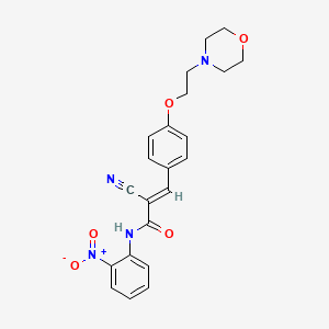 molecular formula C22H22N4O5 B4712547 2-cyano-3-{4-[2-(4-morpholinyl)ethoxy]phenyl}-N-(2-nitrophenyl)acrylamide 