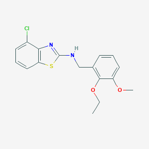 B471255 4-chloro-N-(2-ethoxy-3-methoxybenzyl)-1,3-benzothiazol-2-amine CAS No. 723753-69-3