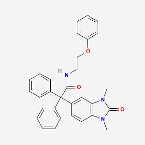 2-(1,3-dimethyl-2-oxo-2,3-dihydro-1H-benzimidazol-5-yl)-N-(2-phenoxyethyl)-2,2-diphenylacetamide