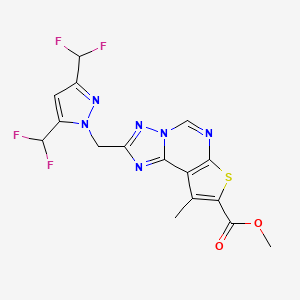 methyl 2-{[3,5-bis(difluoromethyl)-1H-pyrazol-1-yl]methyl}-9-methylthieno[3,2-e][1,2,4]triazolo[1,5-c]pyrimidine-8-carboxylate