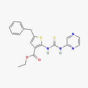 ethyl 5-benzyl-2-{[(2-pyrazinylamino)carbonothioyl]amino}-3-thiophenecarboxylate