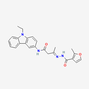 molecular formula C24H24N4O3 B4712585 N-(9-ethyl-9H-carbazol-3-yl)-3-[(2-methyl-3-furoyl)hydrazono]butanamide 