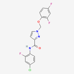 molecular formula C17H11ClF3N3O2 B4712603 N-(4-chloro-2-fluorophenyl)-1-[(2,4-difluorophenoxy)methyl]-1H-pyrazole-3-carboxamide 