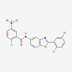 molecular formula C20H10BrCl2N3O4 B4712632 N-[2-(5-bromo-2-chlorophenyl)-1,3-benzoxazol-5-yl]-2-chloro-5-nitrobenzamide 