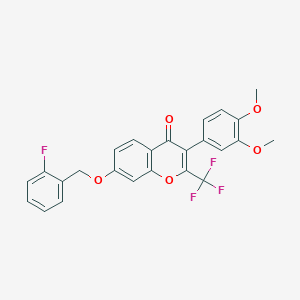 3-(3,4-dimethoxyphenyl)-7-[(2-fluorobenzyl)oxy]-2-(trifluoromethyl)-4H-chromen-4-one