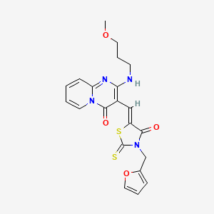 molecular formula C21H20N4O4S2 B4712649 3-{[3-(2-furylmethyl)-4-oxo-2-thioxo-1,3-thiazolidin-5-ylidene]methyl}-2-[(3-methoxypropyl)amino]-4H-pyrido[1,2-a]pyrimidin-4-one 