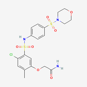 molecular formula C19H22ClN3O7S2 B4712653 2-[4-chloro-2-methyl-5-({[4-(4-morpholinylsulfonyl)phenyl]amino}sulfonyl)phenoxy]acetamide 