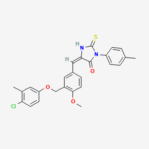 5-{3-[(4-chloro-3-methylphenoxy)methyl]-4-methoxybenzylidene}-3-(4-methylphenyl)-2-thioxo-4-imidazolidinone