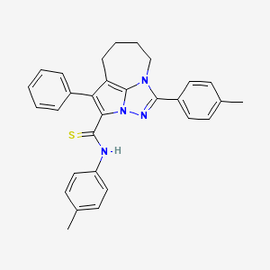 N,1-bis(4-methylphenyl)-4-phenyl-5,6,7,8-tetrahydro-2,2a,8a-triazacyclopenta[cd]azulene-3-carbothioamide