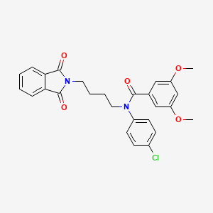 molecular formula C27H25ClN2O5 B4712692 N-(4-chlorophenyl)-N-[4-(1,3-dioxo-1,3-dihydro-2H-isoindol-2-yl)butyl]-3,5-dimethoxybenzamide 