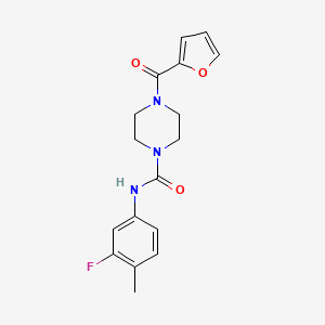 molecular formula C17H18FN3O3 B4712699 N-(3-fluoro-4-methylphenyl)-4-(2-furoyl)-1-piperazinecarboxamide 