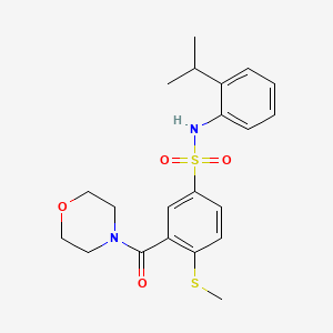 molecular formula C21H26N2O4S2 B4712706 N-(2-isopropylphenyl)-4-(methylthio)-3-(4-morpholinylcarbonyl)benzenesulfonamide 