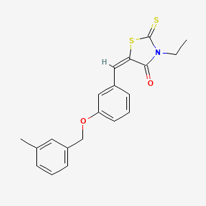 molecular formula C20H19NO2S2 B4712724 3-ethyl-5-{3-[(3-methylbenzyl)oxy]benzylidene}-2-thioxo-1,3-thiazolidin-4-one 