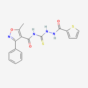 5-methyl-3-phenyl-N-{[2-(2-thienylcarbonyl)hydrazino]carbonothioyl}-4-isoxazolecarboxamide