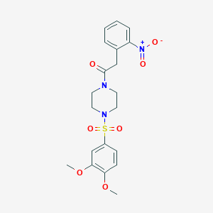 1-[(3,4-dimethoxyphenyl)sulfonyl]-4-[(2-nitrophenyl)acetyl]piperazine